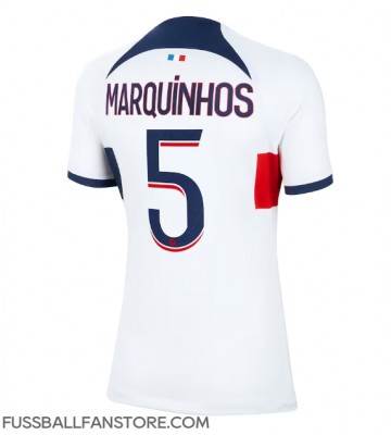 Paris Saint-Germain Marquinhos #5 Replik Auswärtstrikot Damen 2023-24 Kurzarm